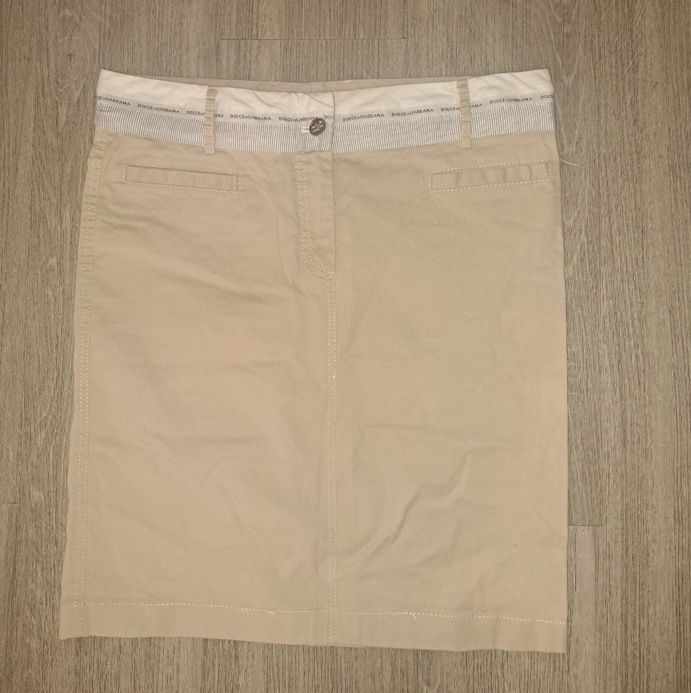 Dolce & Gabbana Tan Pencil Skirt Knee-Length Casual Size 38